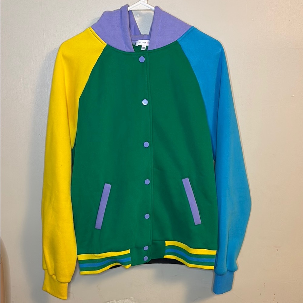 Better Be Varsity Bomber Jacket in Green and Yellow